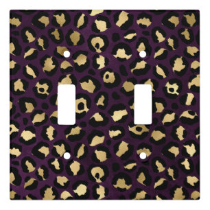 Purple and Gold Leopard Series Design 2 Light Switch Cover