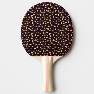 Purple and Gold Leopard Series Design 2 Ping Pong Paddle