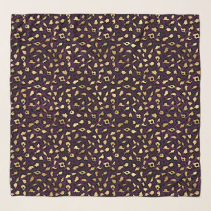 Purple and Gold Leopard Series Design 2 Scarf