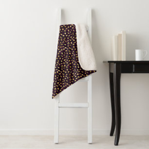 Purple and Gold Leopard Series Design 2 Sherpa Blanket