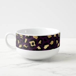 Purple and Gold Leopard Series Design 2 Soup Mug