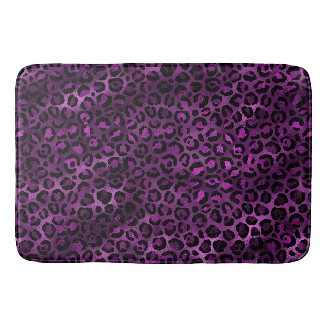 Purple and Gold Leopard Series Design 3 Bath Mat (Front)
