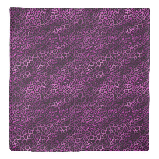 Purple and Gold Leopard Series Design 3 Duvet Cover (Front)