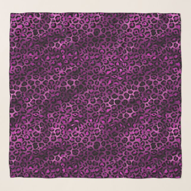 Purple and Gold Leopard Series Design 3 Scarf (Front)