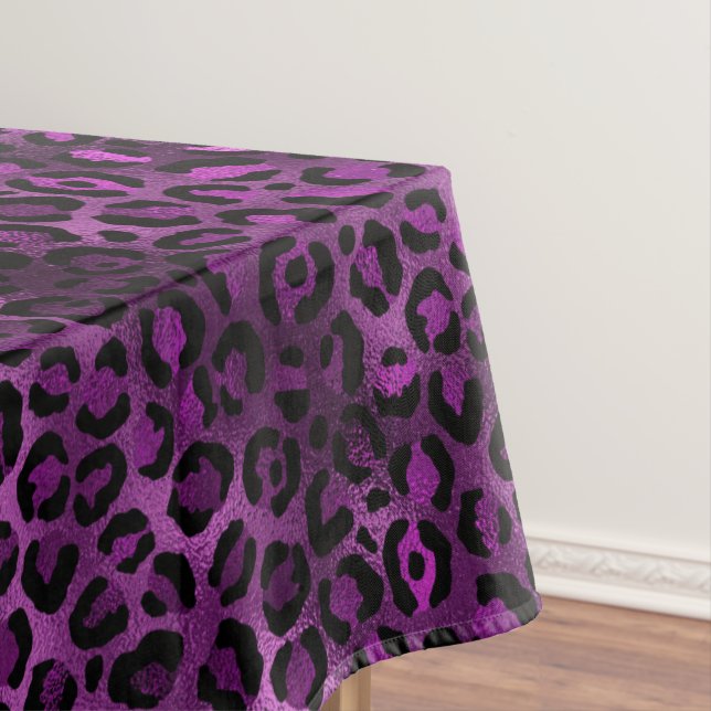 Purple and Gold Leopard Series Design 3 Tablecloth (In Situ)