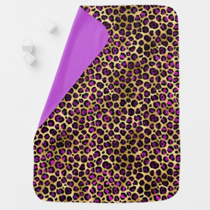 Purple and Gold Leopard Series Design 4 Baby Blanket