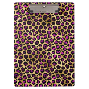 Purple and Gold Leopard Series Design 4 Clipboard