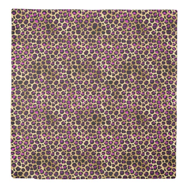 Purple and Gold Leopard Series Design 4 Duvet Cover (Front)