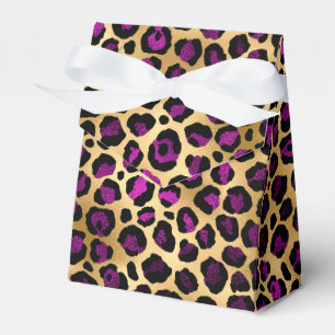 Purple and Gold Leopard Series Design 4 Favor Boxes