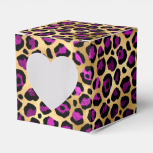 Purple and Gold Leopard Series Design 4 Favor Boxes