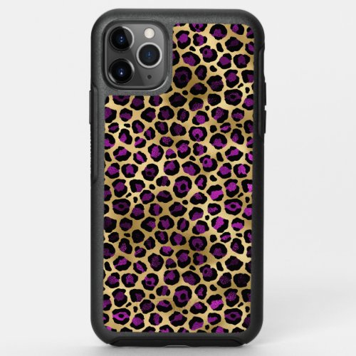 Purple and Gold Leopard Series Design 4 OtterBox Symmetry iPhone 11 Pro Max Case