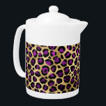 Purple and Gold Leopard Series Design 4 Teapot<br><div class="desc">The Purple and Gold Leopard Series Design: Designs for the Safari dreamer, the one who wants to decorate with safari inspired dreams.</div>