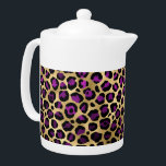 Purple and Gold Leopard Series Design 4 Teapot<br><div class="desc">The Purple and Gold Leopard Series Design: Designs for the Safari dreamer,  the one who wants to decorate with safari inspired dreams.</div>