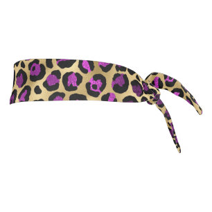 Purple and Gold Leopard Series Design 4 Tie Headband