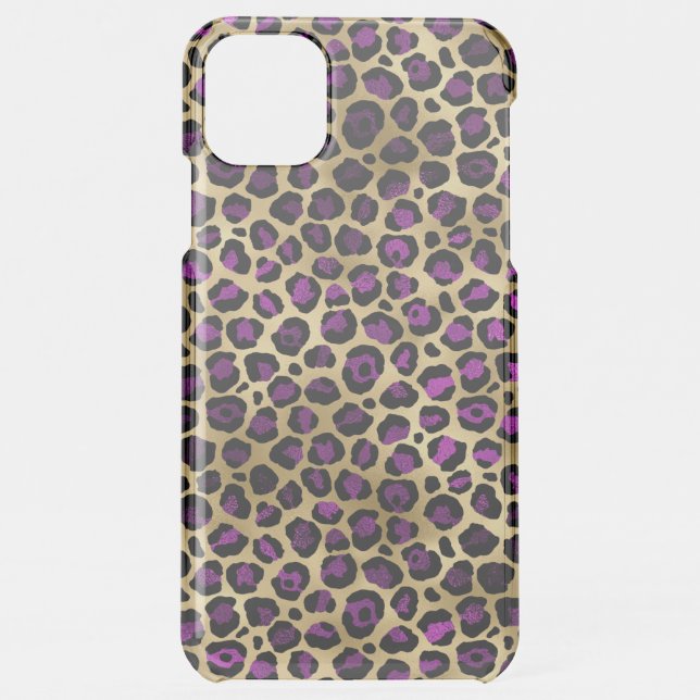 Purple and Gold Leopard Series Design 4 Uncommon iPhone Case (Back)