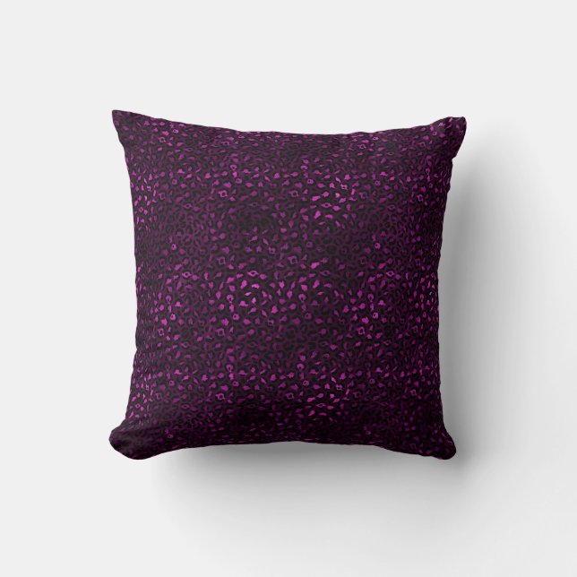 Purple and Gold Leopard Series Design 5 Throw Pillow (Front)