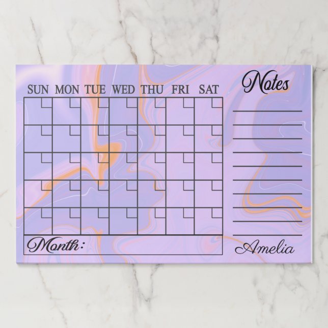 Purple and Gold Liquid Abstract Tearaway Paper Pad (Front)