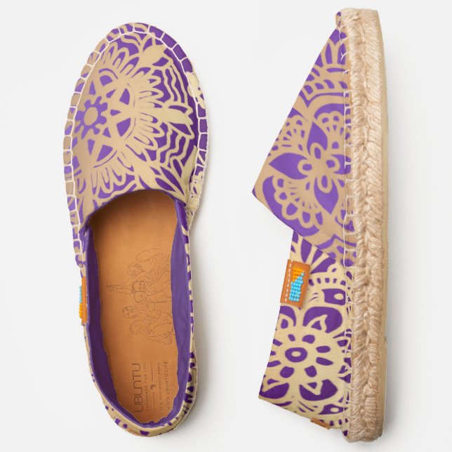 Purple and Gold Mandala Pattern Espadrilles (Side)