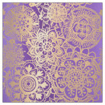 Purple and Gold Mandala Pattern Fabric