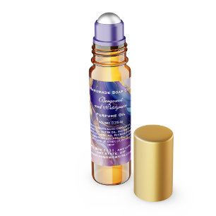 Purple and Gold Marble Perfume Roller Bottle Label