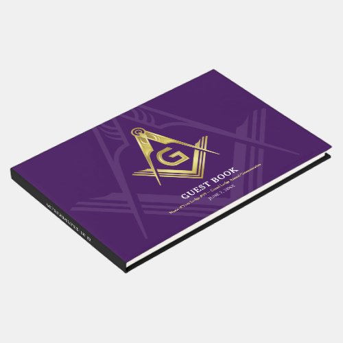 Purple and Gold Masonic Guest Book  Freemason