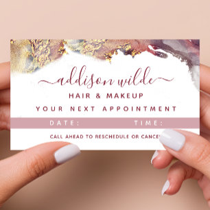 Purple And Gold Modern Art Liquid Watercolor Ink Appointment Card