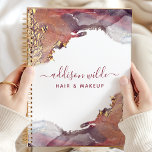 Purple And Gold Modern Art Liquid Watercolor Ink Planner<br><div class="desc">Infuse your planning routine with the beauty of modern art using this purple and gold liquid watercolor ink design. Ideal for business women, hair stylists, and makeup artists, this planner seamlessly blends elegance with practicality. The unique watercolor ink artwork brings a touch of luxury to your daily organization. Perfect for...</div>