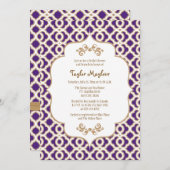 Purple and Gold Moroccan Bridal Shower Invites (Front/Back)