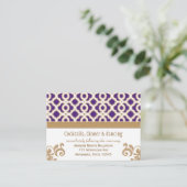 Purple and Gold Moroccan Reception Enclosure Card (Standing Front)