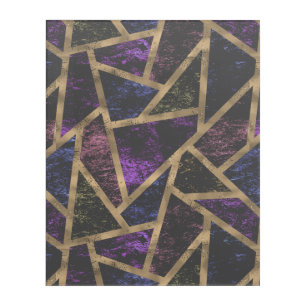 Purple and gold mosaic pattern acrylic print