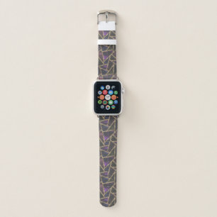 Purple and gold mosaic pattern apple watch band