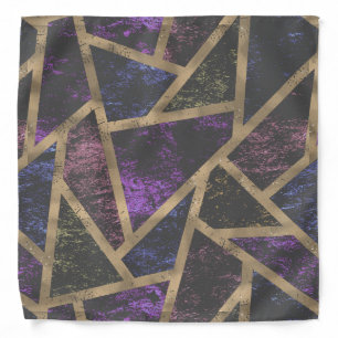 Purple and gold mosaic pattern bandana