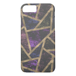 Purple and gold mosaic pattern iPhone 8/7 case