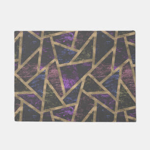 Purple and gold mosaic pattern doormat