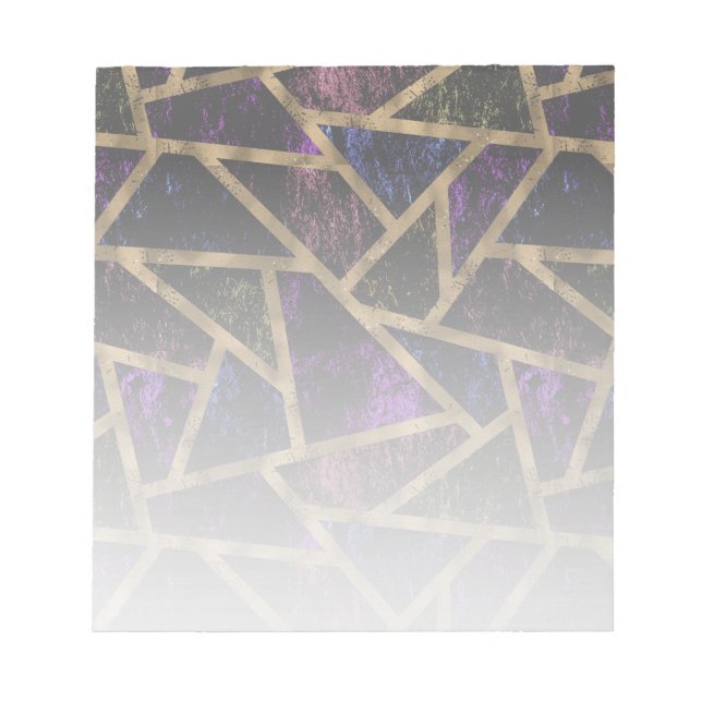 Purple and gold mosaic pattern notepad (Front)