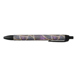 Purple and gold mosaic pattern pen