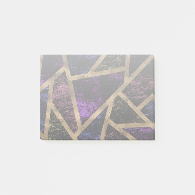 Purple and gold mosaic pattern post-it notes (Front)
