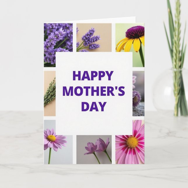 Purple And Gold Mothers Day Card (Front)