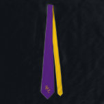 Purple and Gold Neck Tie<br><div class="desc">Monogram Purple and Gold , Wear your Colors with Pride with this man's Tie.. Upgrade your wardrobe a custom tie from Zazzle! Design one-of-a-kind ties to match any suit, dress shirt, and occasion. Upload your own unique images and patterns, or browse thousands of stylish designs to wear in the office...</div>