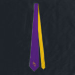 Purple and Gold Neck Tie<br><div class="desc">Monogram Purple and Gold , Wear your Colors with Pride with this man's Tie.. Upgrade your wardrobe a custom tie from Zazzle! Design one-of-a-kind ties to match any suit, dress shirt, and occasion. Upload your own unique images and patterns, or browse thousands of stylish designs to wear in the office...</div>