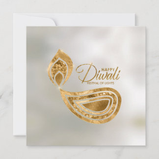 Purple and gold ornament Happy Diwali Card
