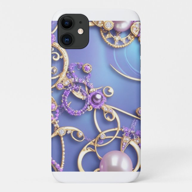Purple and Gold Ornamental Design Case-Mate iPhone Case (Back)