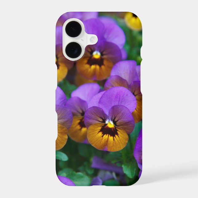 Purple and Gold Pansies Case-Mate iPhone Case (Back)