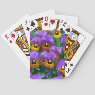 Purple and Gold Pansies Poker Cards