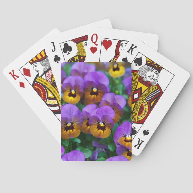 Purple and Gold Pansies Poker Cards (Back)