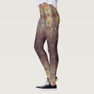 Purple and gold pattern elegant leggings