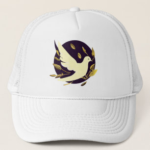 Purple and Gold Peace Dove Trucker Hat