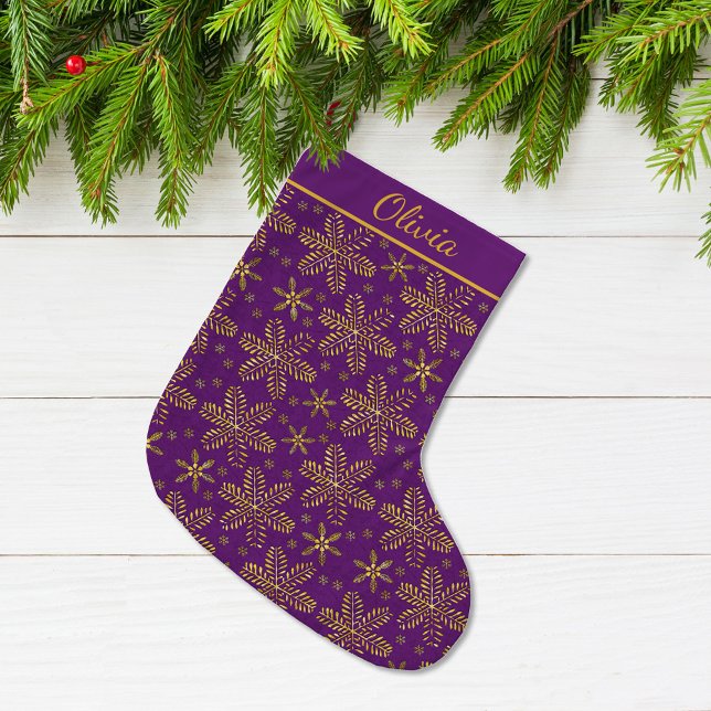 Purple and Gold Personalized Large Christmas Stocking (Creator Uploaded)