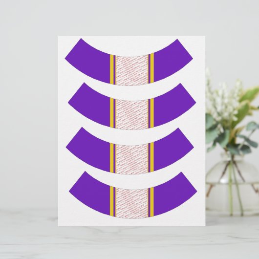 Purple And Gold Photo Frame Cupcake Liner (Standing Front)