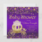 Purple and Gold Princess Carriage Baby Shower